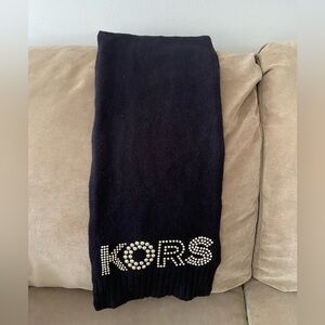 Black Michael Kors Gold Beaded Scarf